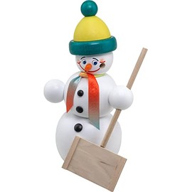 Seiffener Volkskunst German Incense Smoker Snowman, Height 16 cm / 6 inch, Original Erzgebirge