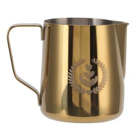 Milk Frother Pitcher 600ml Eagle Spout Coffee Frother Cup Food Grade 304 Stainless Steel Frothing Pitcher with Scale Titanium Gold