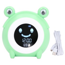 Kids Alarm Clock Cartoon Animal Shaped Gentle Music Night Light Digital Clock for Time Training