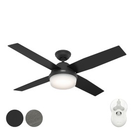 Hunter Fan 52 inch Matte Black Indoor Ceiling Fan with LED Light and Remote Control, Holiday Gift for Bedroom, Living Room/Family Room, Dining Room, Kitchen, Office (Renewed)