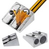 Wanfor Sharpener, Metal Bevelled Double Hole Pencil Sharpener School Office
