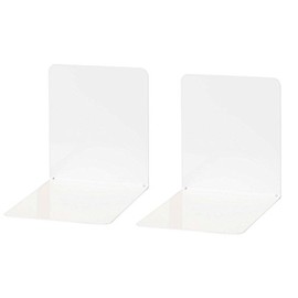 Wedo 1021100 bookend (Made of Metal, Wide, 14 x 12 x 14 cm) 2 Pieces White