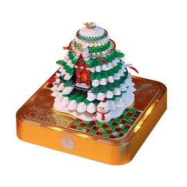 Time Piece 3D Calendar 2025, 3D Calendar Memo Pad, DIY Carving Art Notepad with LED Light, Creative Paper Sculpture Craft DIY Gif (Christmas)