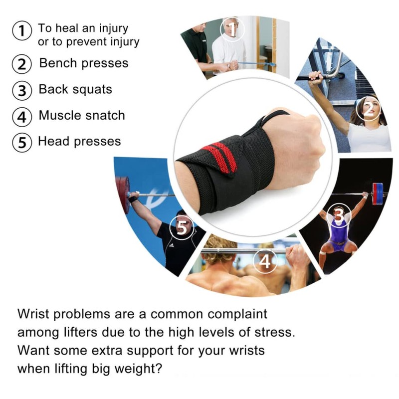 Weight Lifting Gym Muscle Training Wrist Support Straps Wraps Hand,