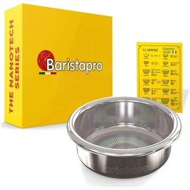 IMS Basket 58mm 18 gram Nanotech - Baristapro Precision Ridgeless Double Espresso Basket Filter fits most 58mm Portafilter. Make Superior Expresso Coffee Shots! Includes Gladwise Coffee Card.