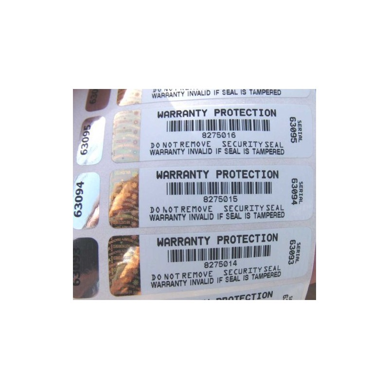Warranty Protection Tamper-Evident Security Labels Stickers in Two Parts with