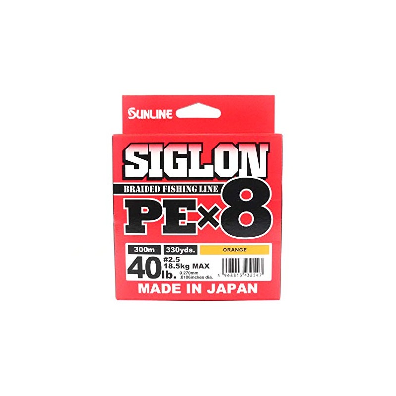 Sunline Siglon PE x8 Braid Line 300m Orange 40lb