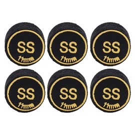 6PCS Billiard Cue Tips PU Multiple Layer Pool Cue Tips Replacement for Billiard Games Black SS
