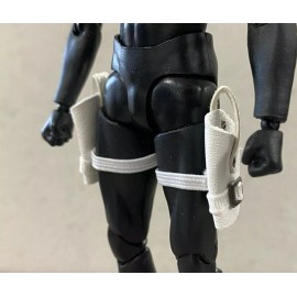 Custom Made SU-LH-S-WHT: 1/12 White Leg Gun Holsters x 2 (Left & Right) for 6" slim body