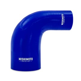 Mishimoto MMCP-R90-2540BL 90-Degree Silicone Transition Coupler, 2.50" to 4.00", Blue