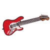 Guitar Red Embroidered Patch for Iron-On or Sew On Clothes