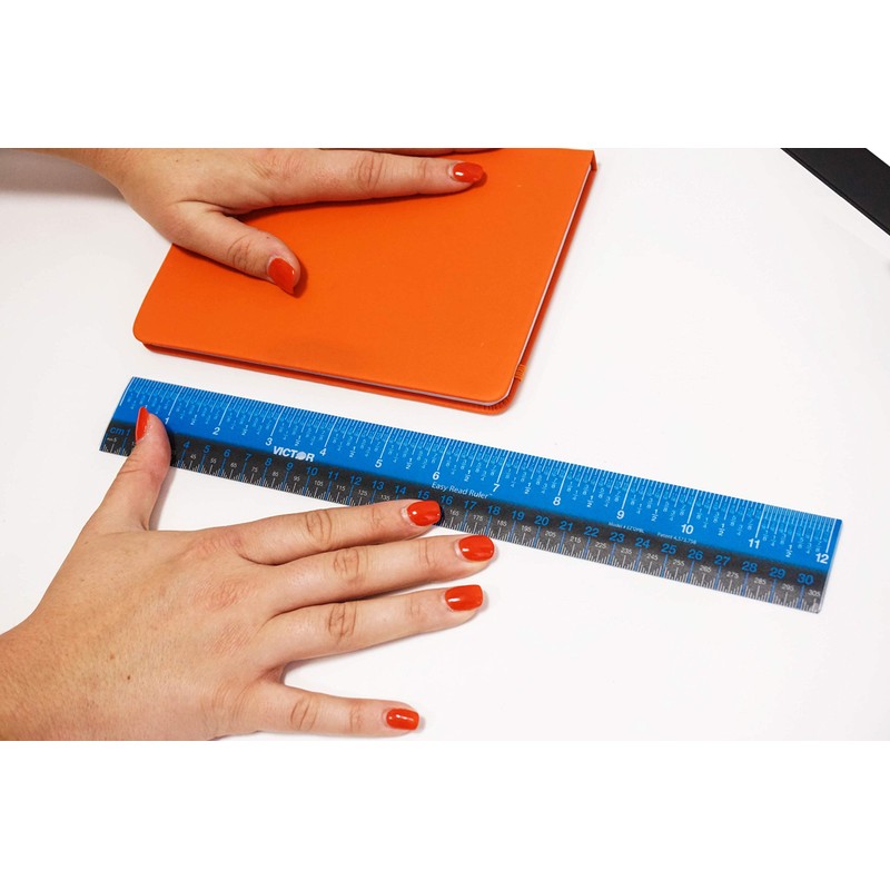 Victor EZ12PBL Plastic Dual Color 12 Inch Easy Read Ruler