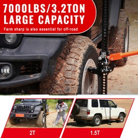 Happybuy Durable Farm Jack, 48" Multi-Use Utility Jack, Supports Up to 7000 lbs, Ratcheting Mechanism for Off-Road, Tractor, Truck, SUV Use, Heavy-Duty Design, Orange