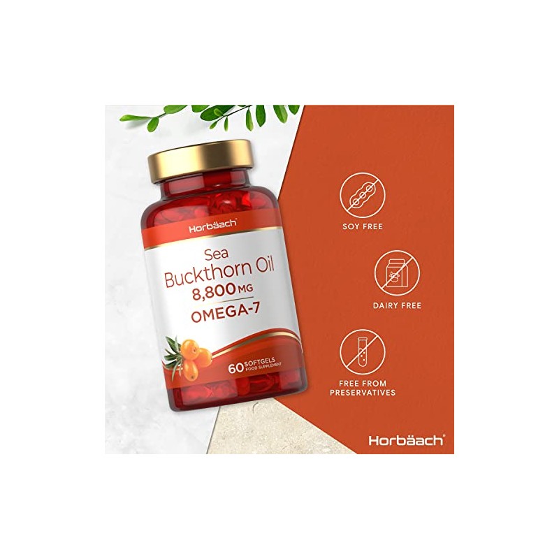 Omega 7 Sea Buckthorn Oil Capsules | 8800mg | High