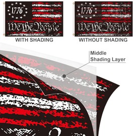We The People Flag 3x5 Ft Outdoor, Double Sided 1776 Flag Outside Decor, 3 Ply 13 Star Flags With Brass Grommet, Black And Red USA American Freedom Flag Garden Banner With UV Fade Proof