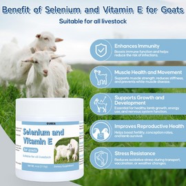 Selenium and Vitamin E Powder for Goats, Selenium for Goat，Suitable for All Livestock，113g Supplement for Livestock, Sheep, Goat and More， – Immune & Muscle Support