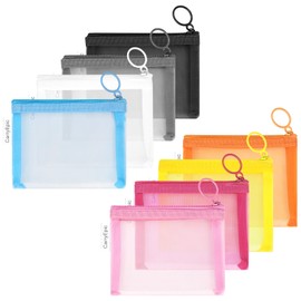 Mini Mesh Pouches(8 Pack), Small Mesh Bags with Zipper Nylon Makeup Pouches Bag Cosmetic Pouch Travel Purse Organizer Insert Diaper Inside Bag Organizers Home Organizing Size See Through Cute Colors