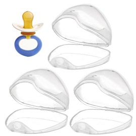 Paquete de 3 Estuches para Chupete, Transparente Chupete Pezón Caja de Almacenamiento Contenedor, Contenedor para Chupete para Viajes, Portátil Chupete Caja