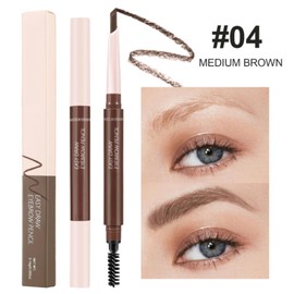 Okerker Brown Dual-Ended Eyebrow Pencil - Waterproof, Smudge-Proof Brow Liner with High Pigment, Smooth Glide Formula, Built-In Sharpener#04