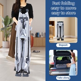 Nvlirun 59"x71" Foldable Baby Playpen，Playpen for Babies with Mat，Foldable playpen with Door，Indoor and Outdoor Portable Play Yard with 4 Handlers and 30 Balls (Light Gray, Foldable 59"x71" with Mat)