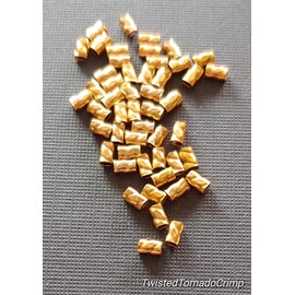 Twisted Tornado Crimp® 24kt. Russian Gold ULTRAPLATE® .024 3mm (Pk 50) Made in USA.