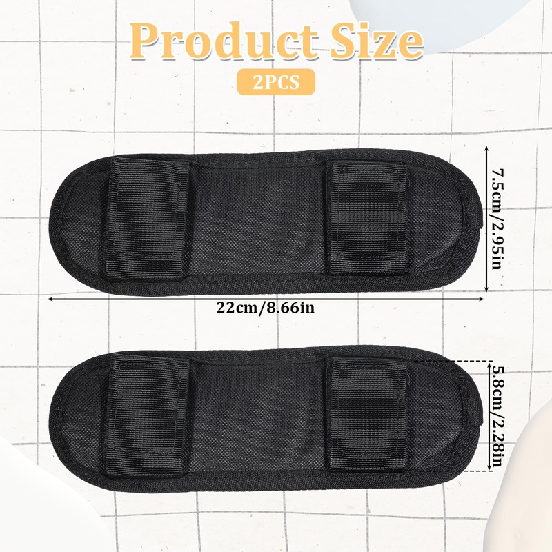 LXUEJIE 2 Pack Black Shoulder Strap Pad, Breathable & Lightweight