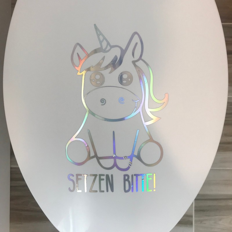 Unicorn Love Toilet Lid Sticker