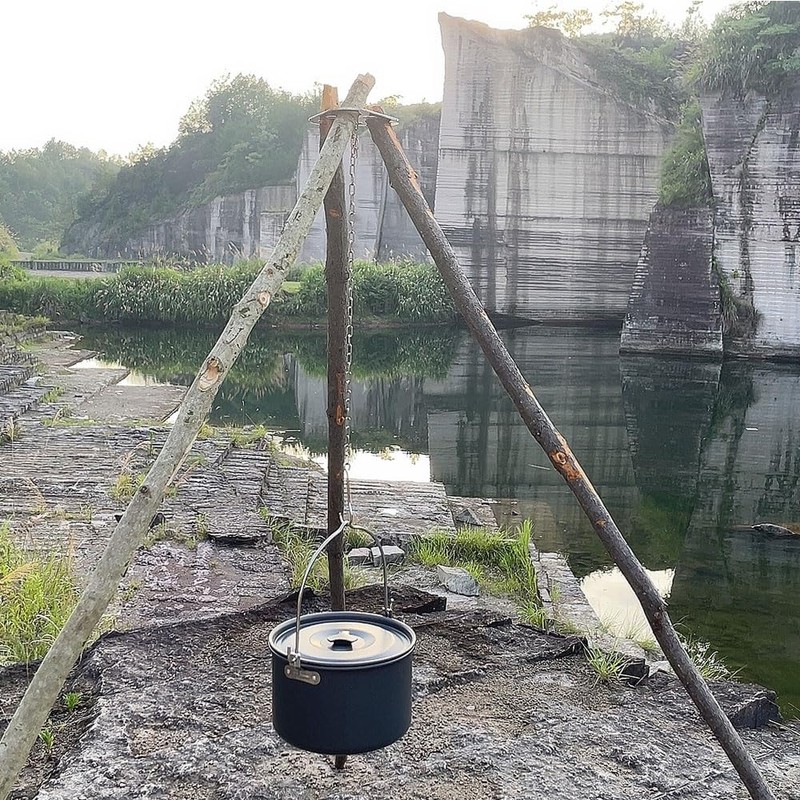 Camping Tripod Board，Turn Branches into Campfire Tripod ，Stainless Steel Campfire