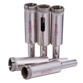 JINGLING 12mm Tile Hole Saw Diamond Drill Bits Masonry Tools for Stone Glass Pack of 5Pcs