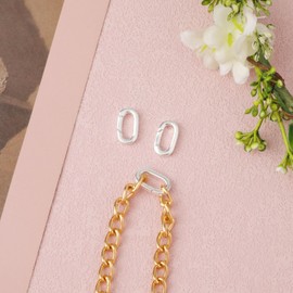 Pack of 12 Oval Clasps, Oval Jewellery Clasps with Closed Spring Ring, Lobster Clasps, Necklace Clasps and Clasps for Jewellery Making Necklaces and Bracelets