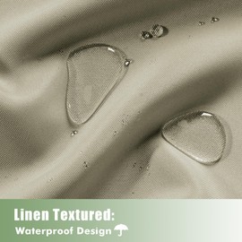 HolidayIdeas Outdoor Curtains for Patio Waterproof, 6 Panels - 54x84 Inches - Weatherproof Privacy Outsides Curtains for Cabana Porch Pergola, Sunlight & UV Blocking (Taupe, Grommet Top)