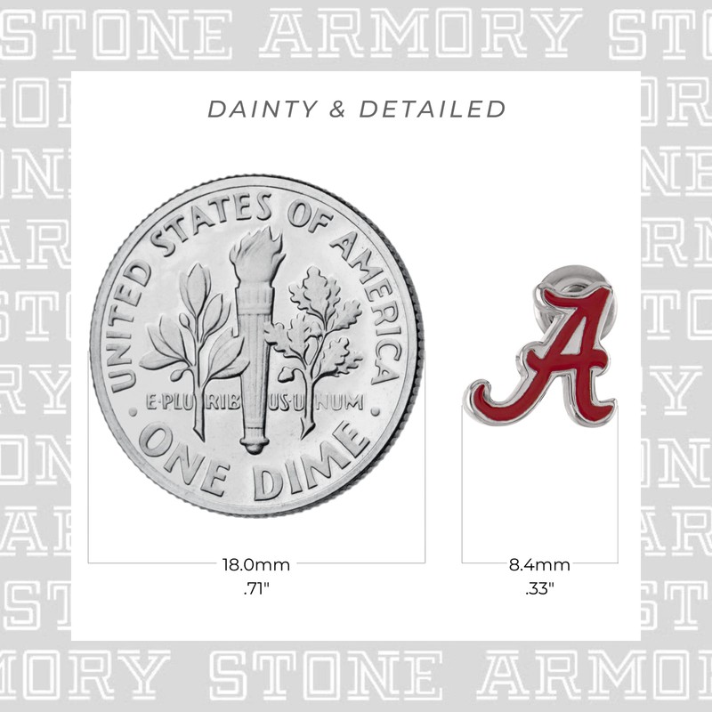 Alabama Football Accessories - Crimson A Stud and Crystal Drop