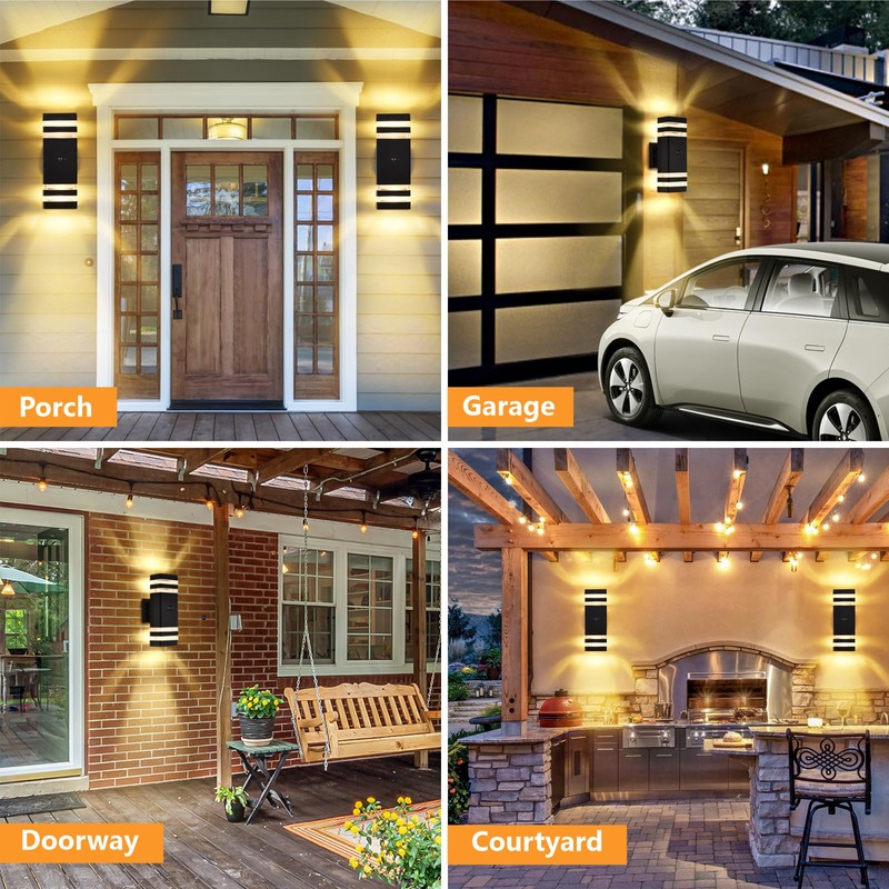 DASTOR Motion Sensor Outdoor Wall Lights 2 Pack, Dusk to