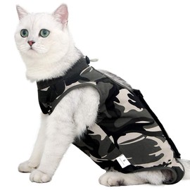 EVEL Cat Anti-Leak Surgical Recovery Suit for Surgical Belly Wounds, Soft & Breathable Pet Clothing, E-Collar Alternative for Cats & Dogs after Surgery