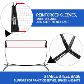 PLAYAPUT 20FT Freestanding Volleyball Training Net for Indoor or Outdoor, Adjustable Height Volleyball Net with Sandbags,Stakes,Volleyball and Carry Bag,Instant Setup Portable Volleyball Practice Net