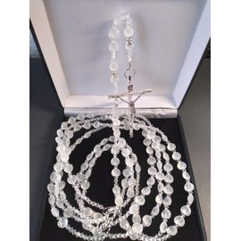 Aeiniweraabbcc SPPRANDOM J.G Wedding Lasso Lazo de Boda Para Matrimonio Lazo de cristal en forma de corazon y cristal Lazo catolico con imagenes cruz color plata.