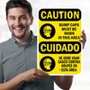 Caution Bump Caps Must Be Worn Bilingual Osha Sign, 12x18