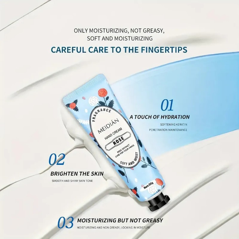 Set 5 Cremas Para Manos Meidián Hidratante Floral