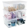 Citylife 54Qt Clear Stackable Organizer Plastic Storage Bins, Durable White