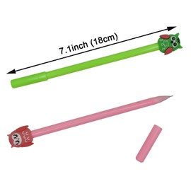 Maydahui 12PCS Owl Shaped Rollerball Pens Cute Kawaii Animal Pen Novelty Bird Writing Pen Black Gel Ink Desk Decor Accessories for School Office Party