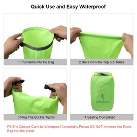ioutdoor Dry Bag Set 2L + 5L + 10L + 20L+ 40L+ 70L Waterproof Small Lightweight Dry Bags for Paddle Board Kayaking Swimming Fishing Camping Hiking Home Storage(Green)