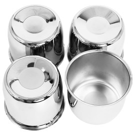 4Pcs 4.25 inch Trailer Wheel Center Caps Push Through Center Caps for Trailer Truck RV Wheel Rims 4 Closed-End Chrome Plated Silver Carbon Steel 4.25" Bore 3.66" Tall Push Thru Silver Rim Hub Covers