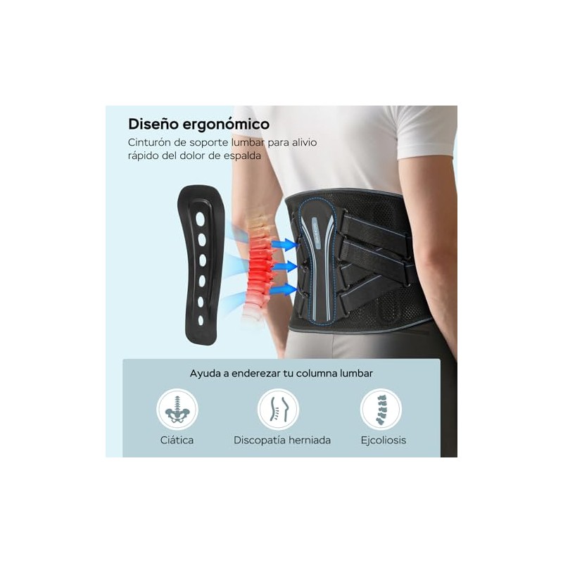 Faja Lumbar para Dolor de Espalda Baja con Soporte Binico