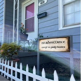 flinelife No Admittance Except on Party Business Wood Sign, 12x6, Perfect for Fans