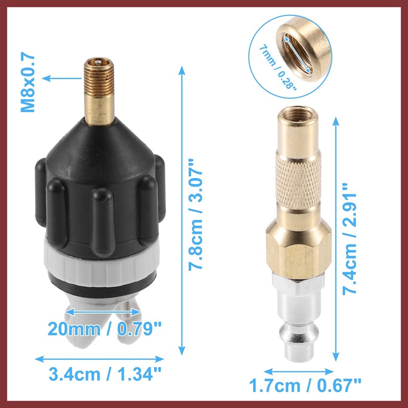 HEROFFIX 1 Set Paddle Board Valve Adapter with America Type