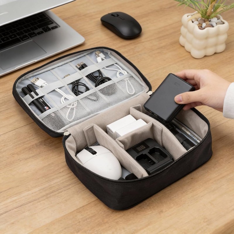 2 Capas Organizador de Cables, para Cables, Cargadores, Auriculares, etc