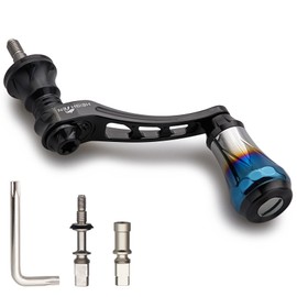 HEIGHTEN 1091 1.8-2.0 inches (45-50 mm) Variable Reel Handle, 0.2 oz (6.8 g), 0.8 inch (20 mm), Baked Aluminum Knob, Shimano Daiwa Universal Spinning Reel