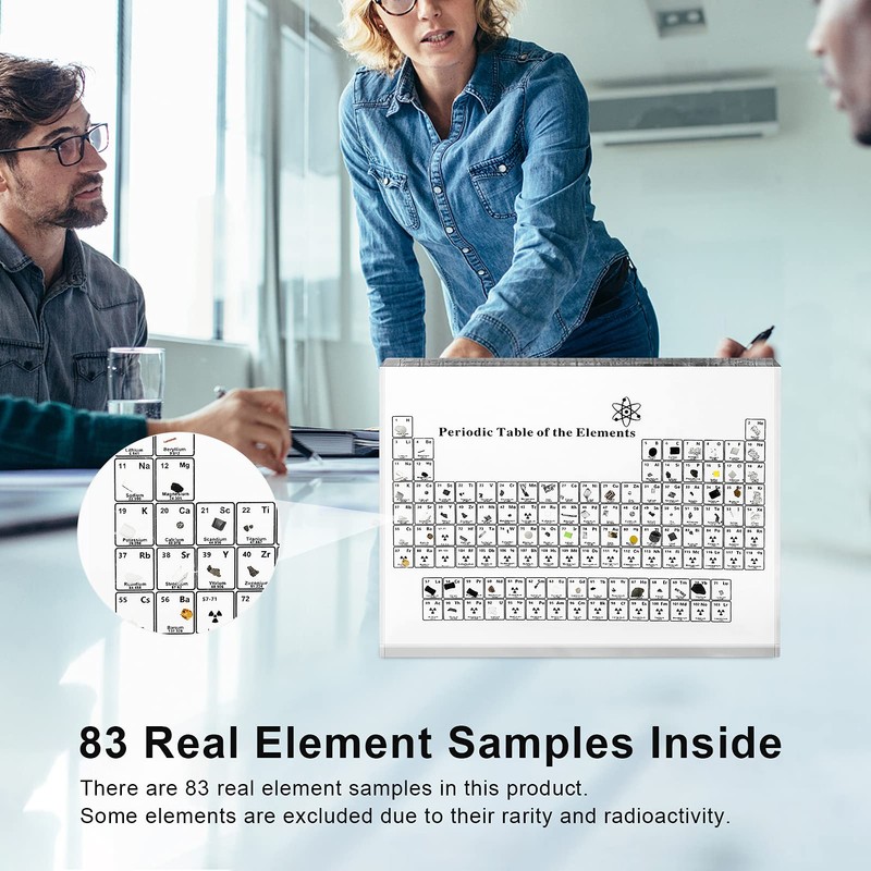 Bomoya Periodic Table with Real Elements Samples,Acrylic Periodic Table Display