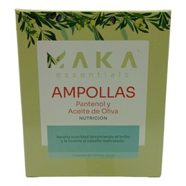 Maka Essentials - Panthenol and Olive Oil Ampoules - nourishes - softens - shines - hydrates - protects - strengthens - repairs - vitalizes - 0.50 Fl Oz