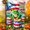 Blissyard American Flag Coqui Frog Puerto Rico Flag 12x18 Inch